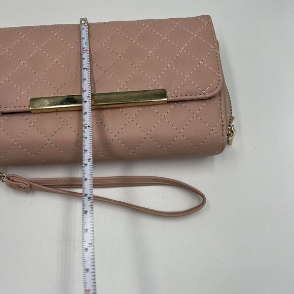 Faux Leather Zip Clutch Wallet Blush Pink Multiple Pockets And Card Slots Read - Picture 7 of 7